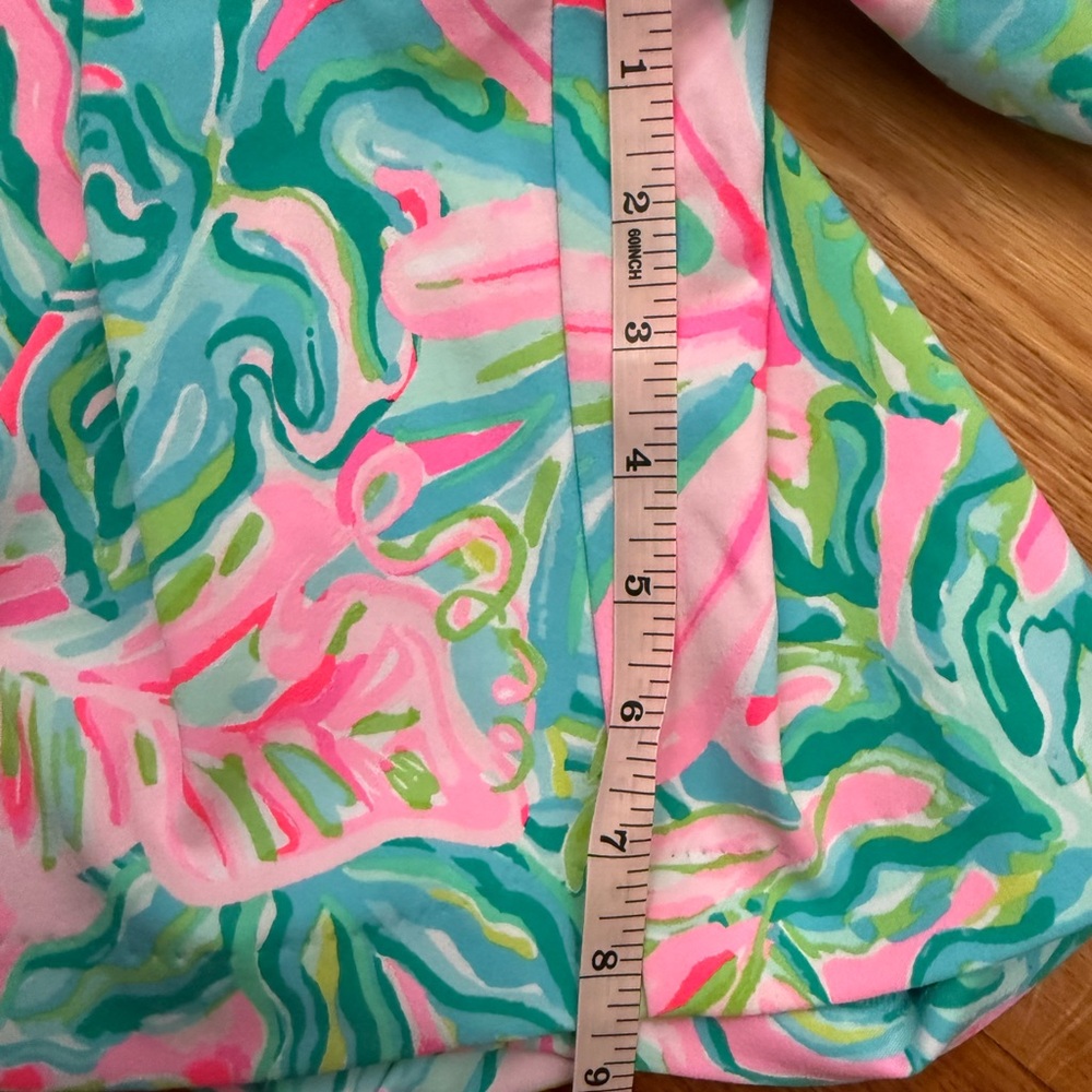 Lilly Pulitzer Tropical Print Bermuda Shorts - Aqua, Pink & Lime - Picture 4 of 5